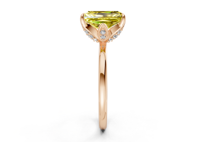 Skye Yellow Diamond Solitaire Radiant Cut 1.8mm Engagement Ring