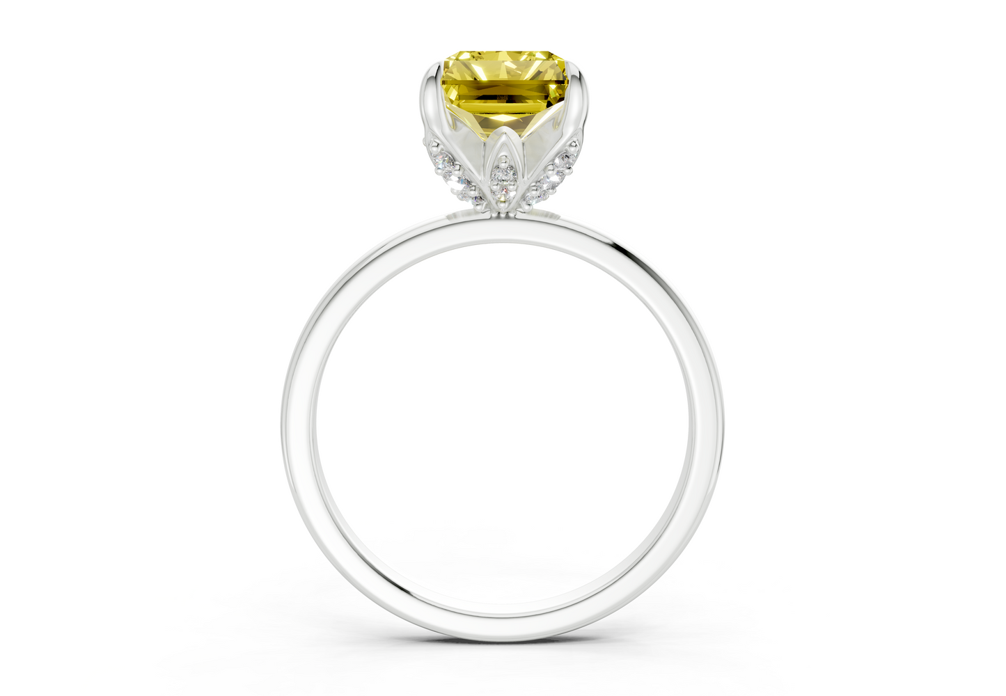 Skye Yellow Diamond Solitaire Radiant Cut 1.8mm Engagement Ring
