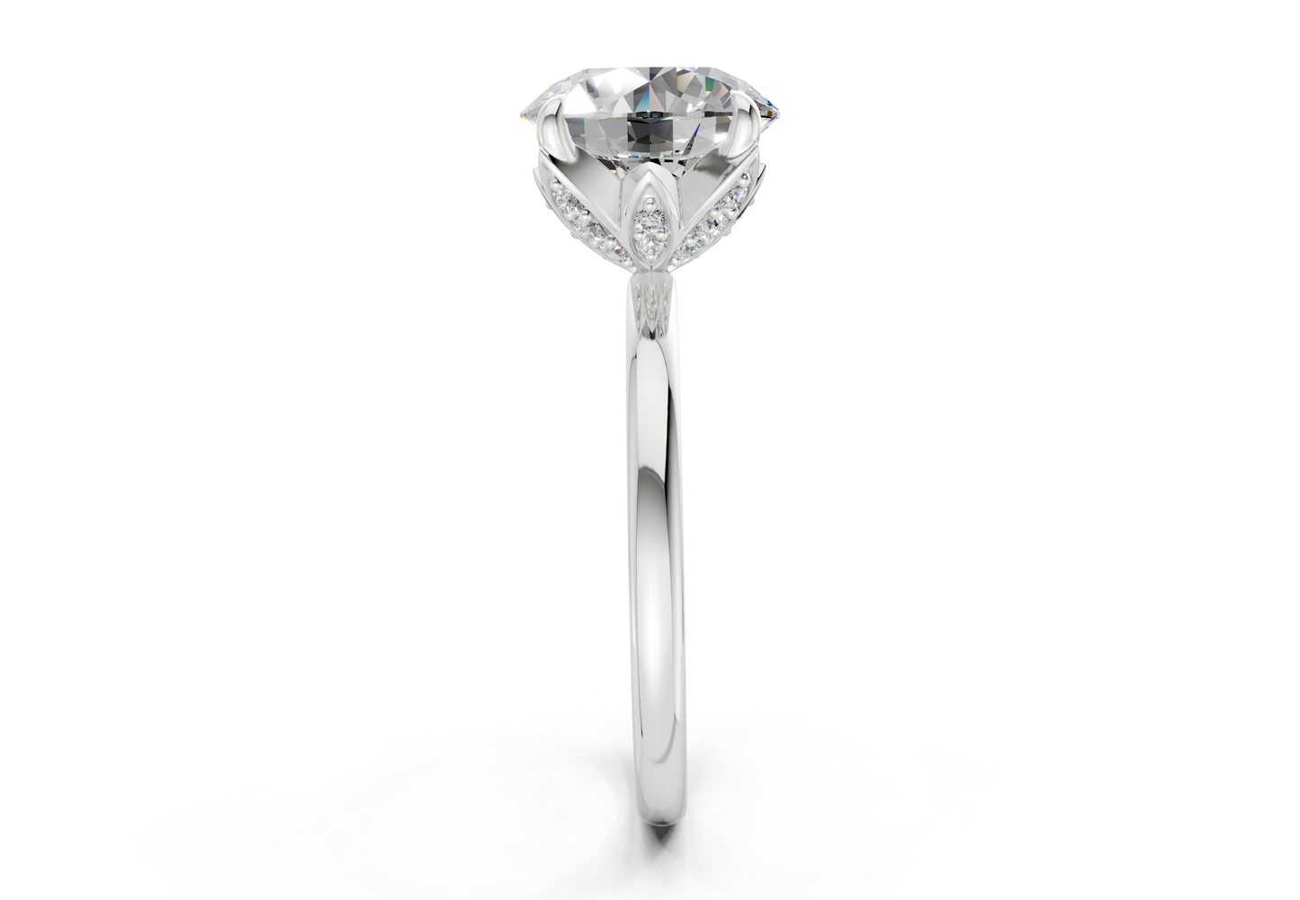 Skye Diamond Solitaire Round Cut 1.8mm Engagement Ring