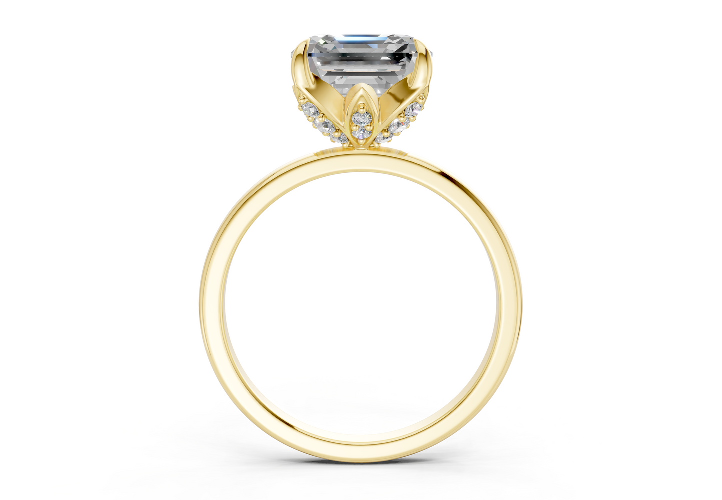 Skye Diamond Solitaire Asscher Cut 1.8mm Engagement Ring