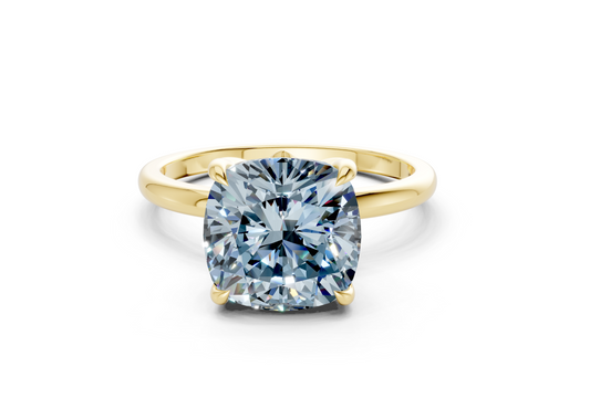 Skye Blue Diamond Solitaire Cushion Squareuare Cut 1.8mm Engagement Ring