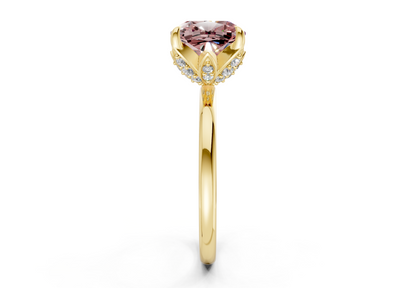 Skye Pink Diamond Solitaire Cushion Squareuare Cut 1.8mm Engagement Ring