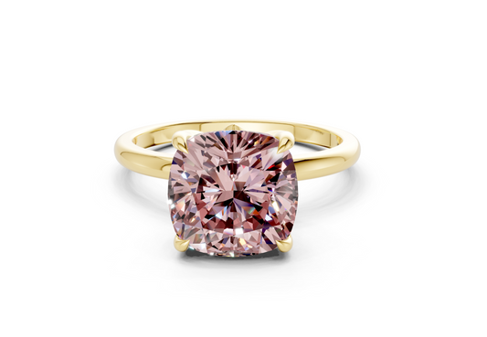 Skye Pink Diamond Solitaire Cushion Squareuare Cut 1.8mm Engagement Ring