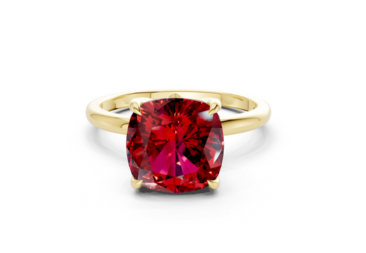 Skye Ruby Gemstone Solitaire Cushion Squareuare Cut 1.8mm Engagement Ring