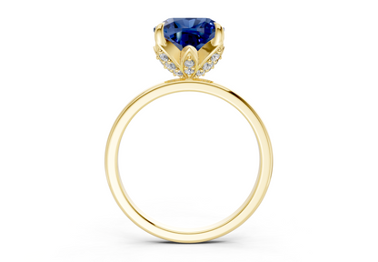 Skye Sapphire Gemstone Solitaire Cushion Squareuare Cut 1.8mm Engagement Ring