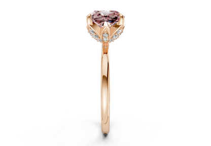 Skye Pink Diamond Solitaire Cushion Squareuare Cut 1.8mm Engagement Ring