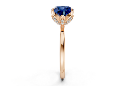 Skye Sapphire Gemstone Solitaire Cushion Squareuare Cut 1.8mm Engagement Ring
