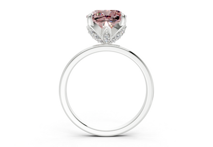 Skye Pink Diamond Solitaire Cushion Squareuare Cut 1.8mm Engagement Ring