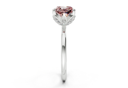 Skye Pink Diamond Solitaire Cushion Squareuare Cut 1.8mm Engagement Ring