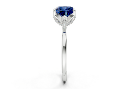 Skye Sapphire Gemstone Solitaire Cushion Squareuare Cut 1.8mm Engagement Ring