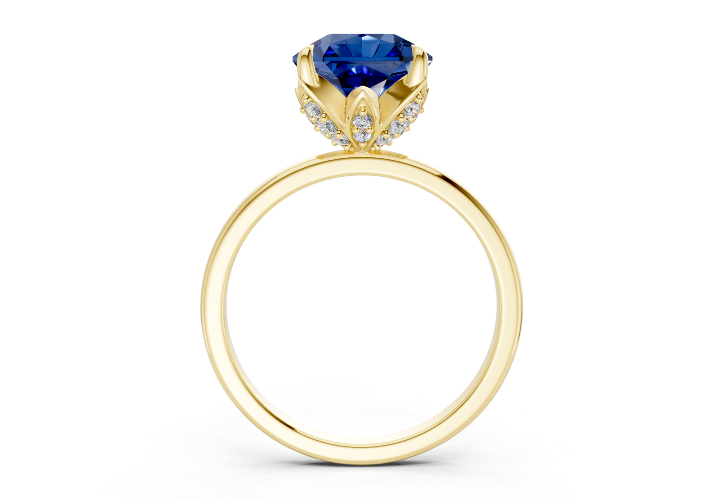 Skye Sapphire Gemstone Solitaire Radiant Squareuare Cut 1.8mm Engagement Ring