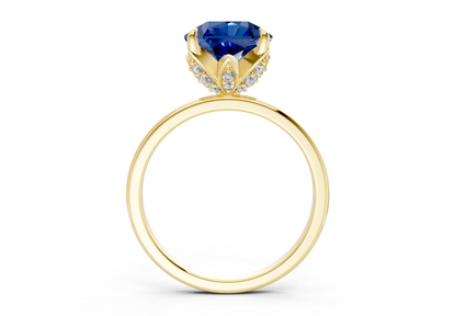 Skye Sapphire Gemstone Solitaire Radiant Squareuare Cut 1.8mm Engagement Ring