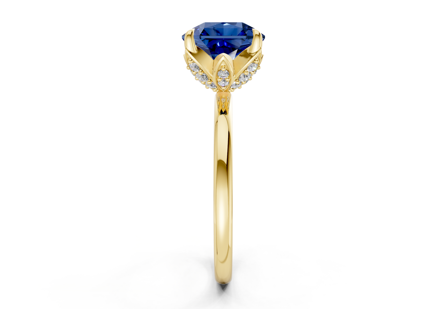 Skye Sapphire Gemstone Solitaire Radiant Squareuare Cut 1.8mm Engagement Ring