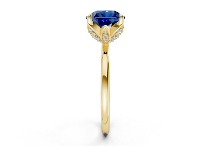 Skye Sapphire Gemstone Solitaire Radiant Squareuare Cut 1.8mm Engagement Ring