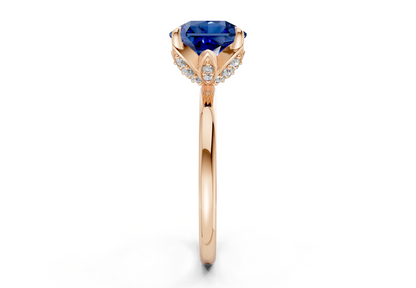 Skye Sapphire Gemstone Solitaire Radiant Squareuare Cut 1.8mm Engagement Ring