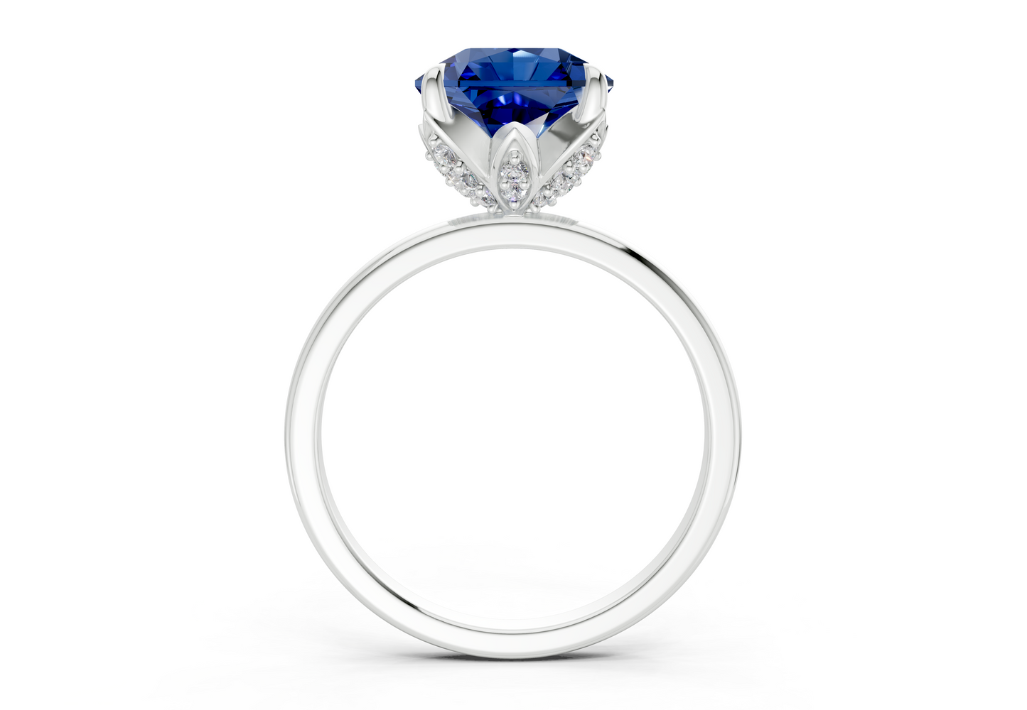 Skye Sapphire Gemstone Solitaire Radiant Squareuare Cut 1.8mm Engagement Ring