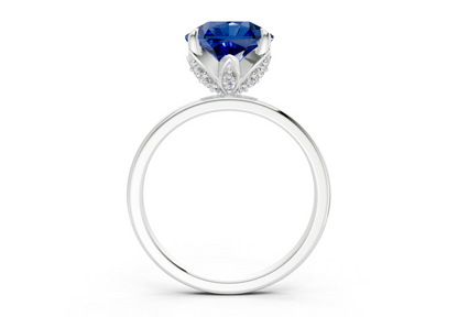 Skye Sapphire Gemstone Solitaire Radiant Squareuare Cut 1.8mm Engagement Ring