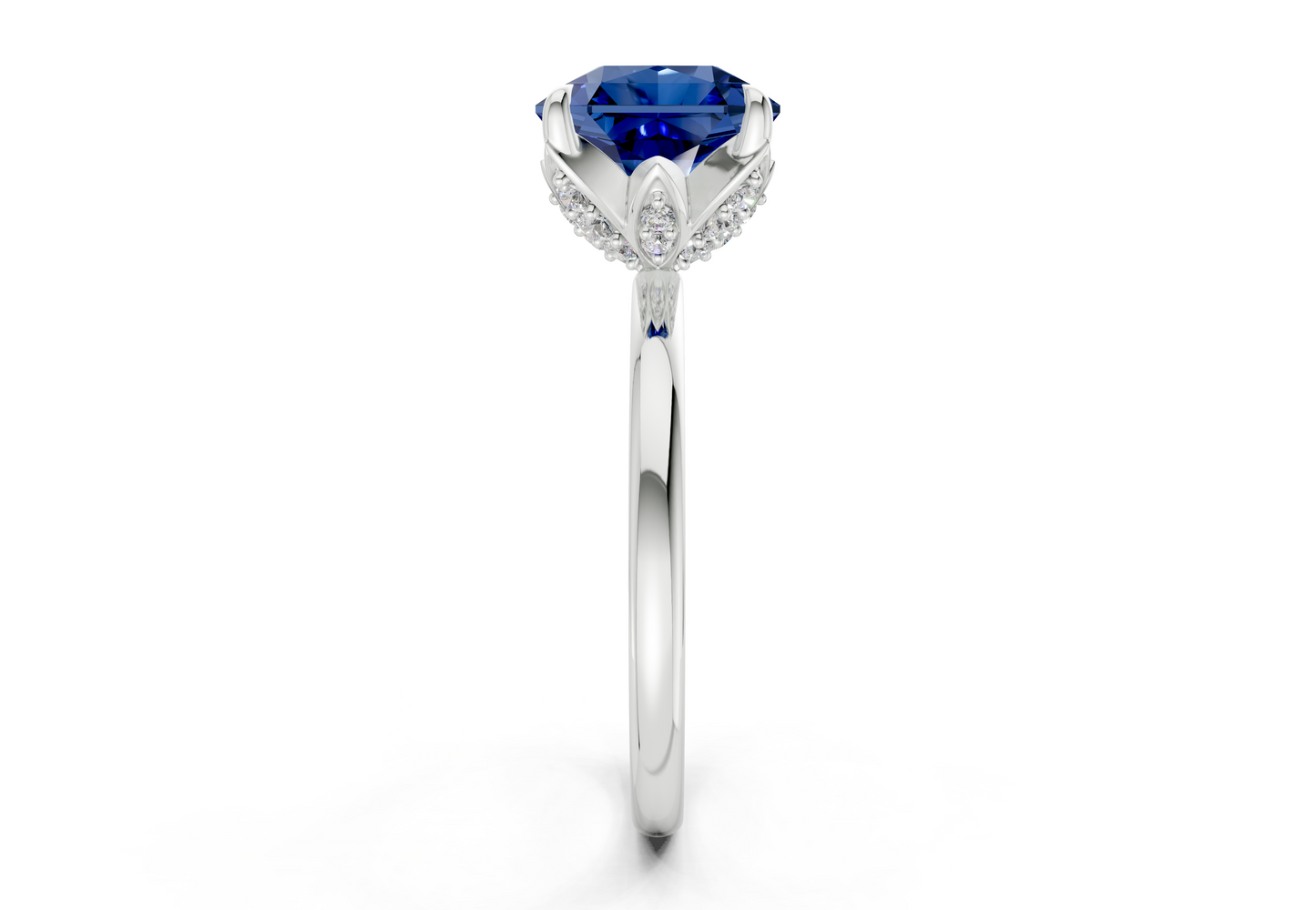 Skye Sapphire Gemstone Solitaire Radiant Squareuare Cut 1.8mm Engagement Ring