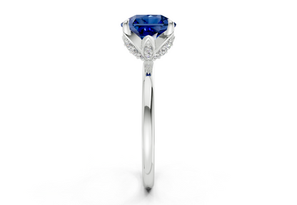 Skye Sapphire Gemstone Solitaire Radiant Squareuare Cut 1.8mm Engagement Ring
