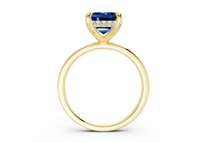 Solstice Sapphire Gemstone Solitaire Emerald Cut 2.3mm Engagement Ring
