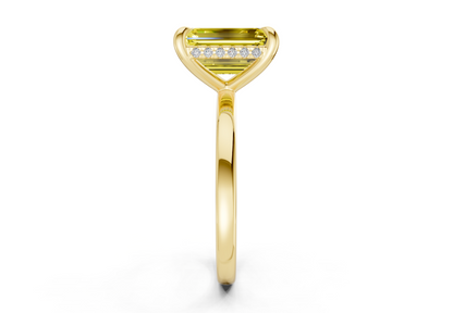 Solstice Yellow Diamond Solitaire Emerald Cut 2.3mm Engagement Ring