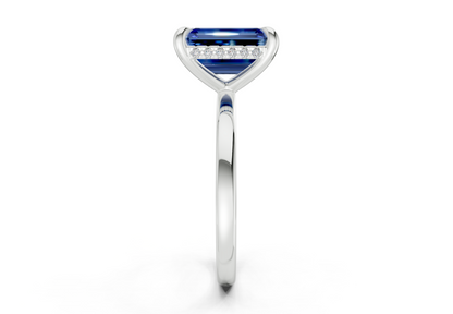 Solstice Sapphire Gemstone Solitaire Emerald Cut 2.3mm Engagement Ring