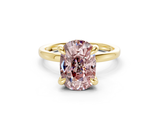 Solstice Pink Diamond Solitaire Elongated Cushion Cut 2.3mm Engagement Ring