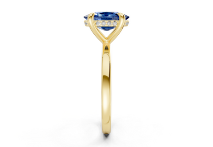 Solstice Sapphire Gemstone Solitaire Elongated Cushion Cut 2mm Engagement Ring