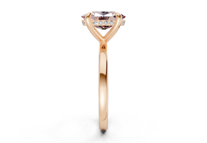 Solstice Pink Diamond Solitaire Elongated Cushion Cut 1.8mm Engagement Ring