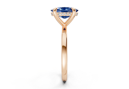 Solstice Sapphire Gemstone Solitaire Elongated Cushion Cut 2mm Engagement Ring