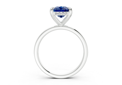 Solstice Sapphire Gemstone Solitaire Elongated Cushion Cut 2mm Engagement Ring