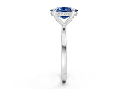 Solstice Sapphire Gemstone Solitaire Elongated Cushion Cut 2mm Engagement Ring