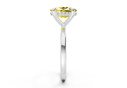 Solstice Yellow Diamond Solitaire Elongated Cushion Cut 2.3mm Engagement Ring