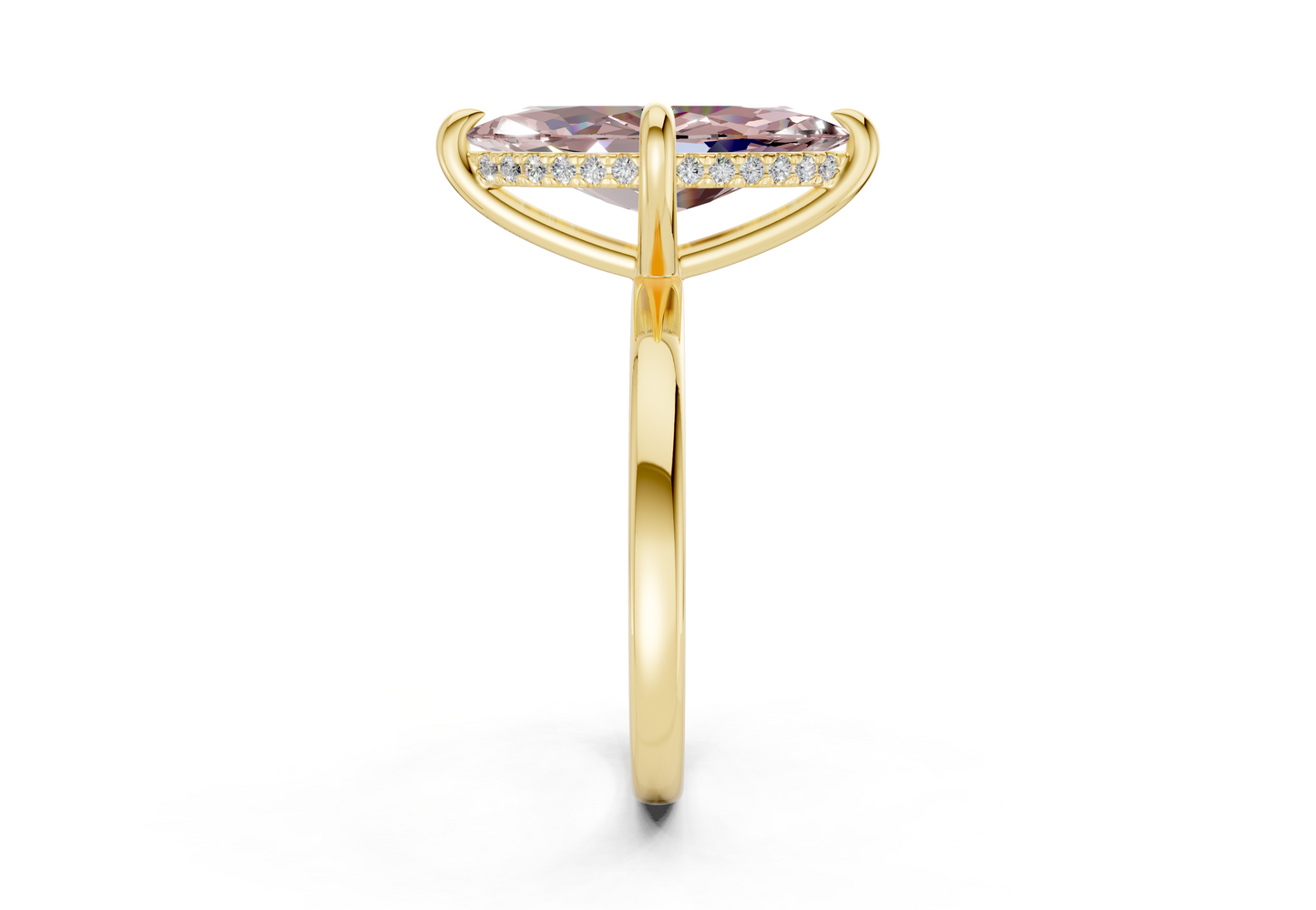 Solstice Pink Diamond Solitaire Marquise Cut 2mm Engagement Ring