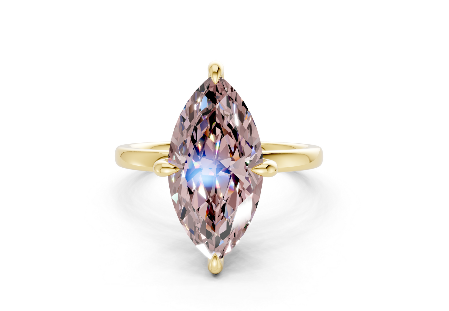 Solstice Pink Diamond Solitaire Marquise Cut 2mm Engagement Ring