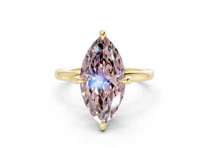 Solstice Pink Diamond Solitaire Marquise Cut 2mm Engagement Ring