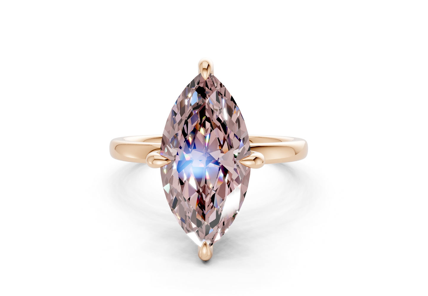 Solstice Pink Diamond Solitaire Marquise Cut 2mm Engagement Ring