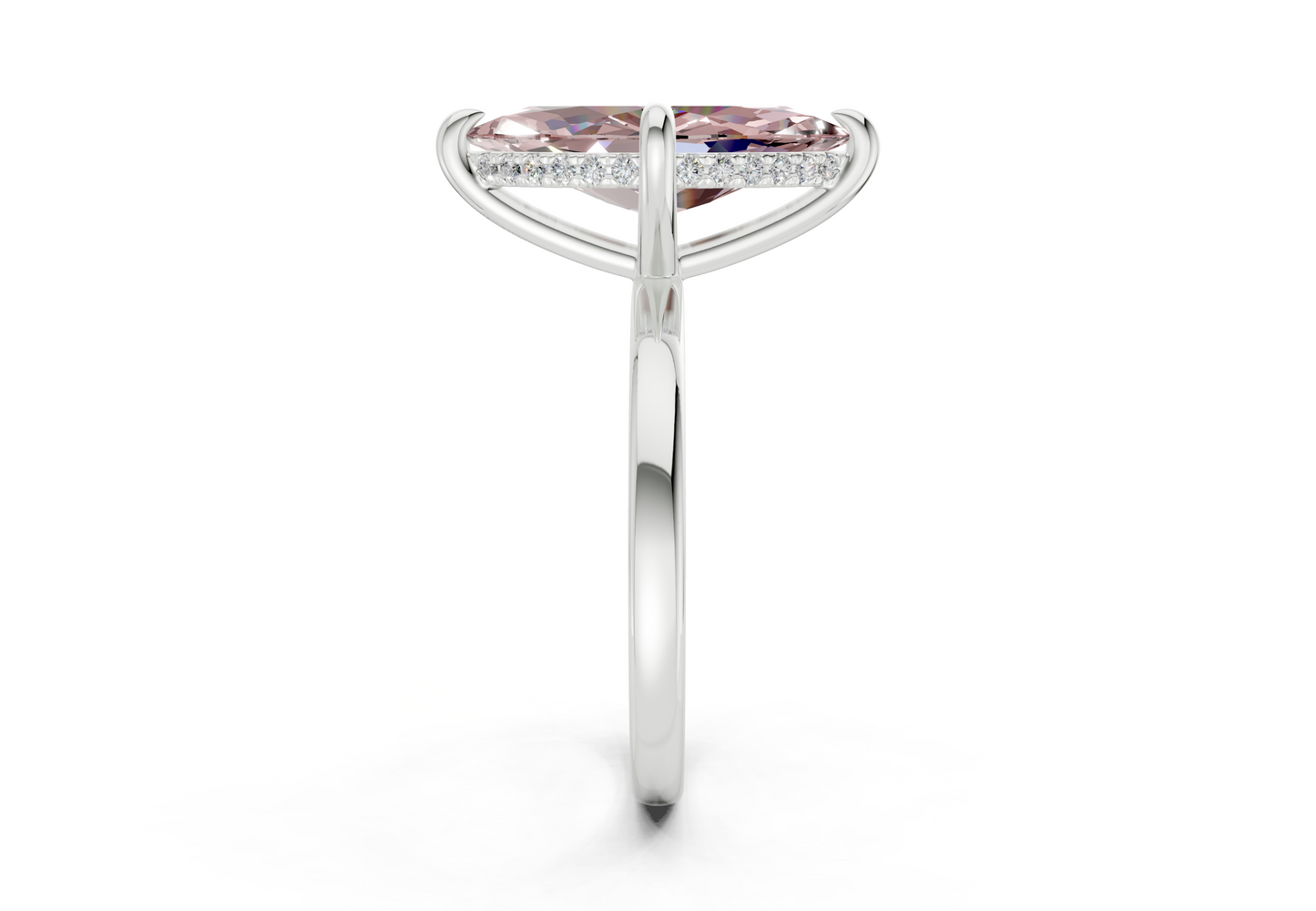 Solstice Pink Diamond Solitaire Marquise Cut 2mm Engagement Ring