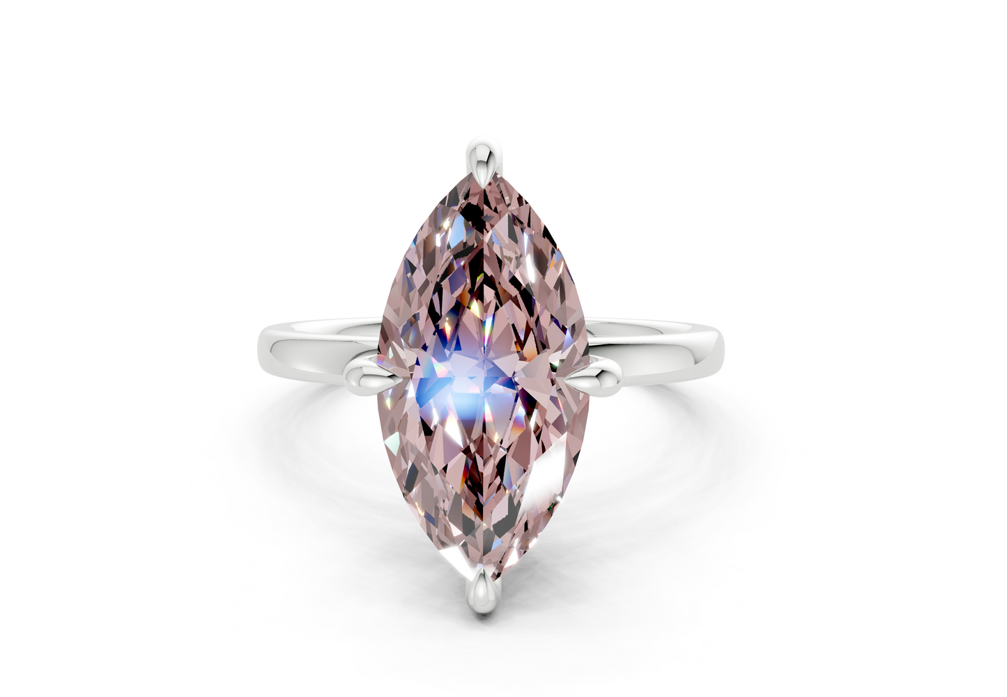 Solstice Pink Diamond Solitaire Marquise Cut 2mm Engagement Ring