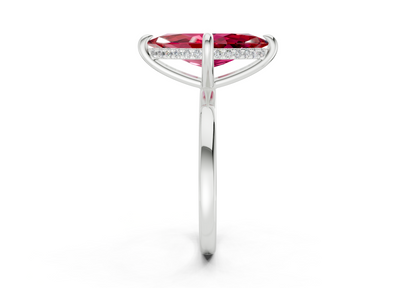 Solstice Ruby Gemstone Solitaire Marquise Cut 2mm Engagement Ring