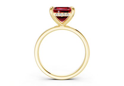 Solstice Ruby Gemstone Solitaire Asscher Cut 2.3mm Engagement Ring