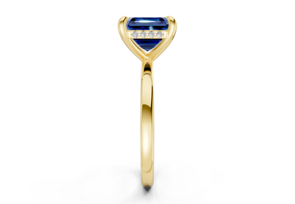 Solstice Sapphire Gemstone Solitaire Asscher Cut 2.3mm Engagement Ring