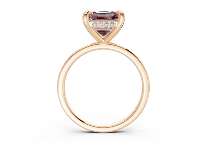 Solstice Pink Diamond Solitaire Asscher Cut 2.3mm Engagement Ring