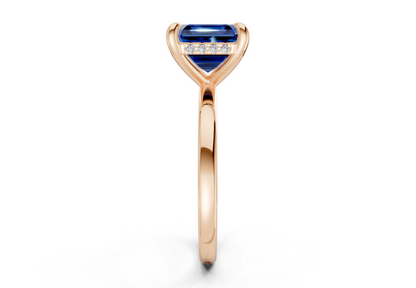 Solstice Sapphire Gemstone Solitaire Asscher Cut 2.3mm Engagement Ring