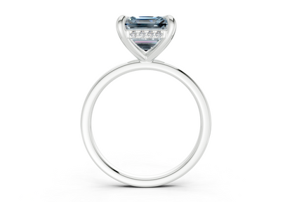 Solstice Blue Diamond Solitaire Asscher Cut 2.3mm Engagement Ring