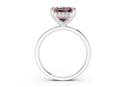 Solstice Pink Diamond Solitaire Asscher Cut 2.3mm Engagement Ring
