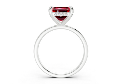Solstice Ruby Gemstone Solitaire Asscher Cut 2.3mm Engagement Ring