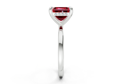 Solstice Ruby Gemstone Solitaire Asscher Cut 2.3mm Engagement Ring