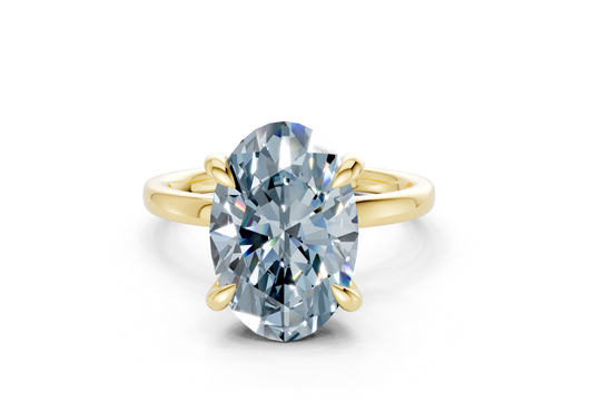 Solstice Blue Diamond Solitaire Oval Cut 1.8mm Engagement Ring