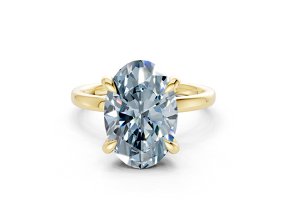 Solstice Blue Diamond Solitaire Oval Cut 2mm Engagement Ring